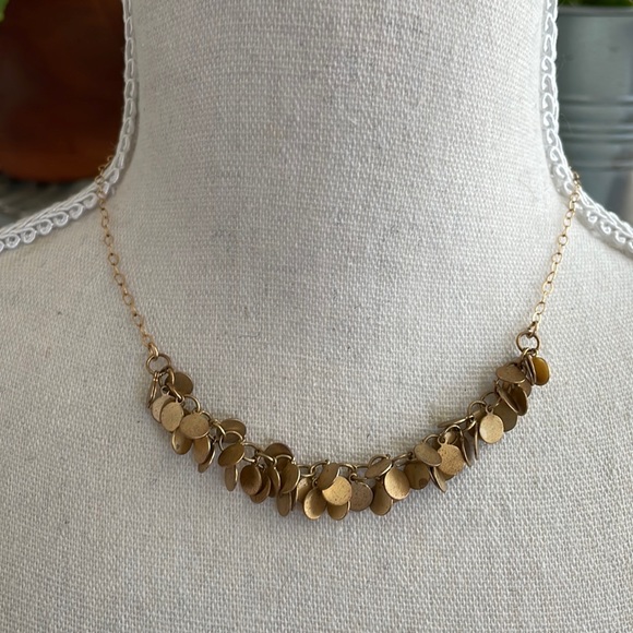 Delicate miniature gold coin and chain necklace - Picture 1 of 5